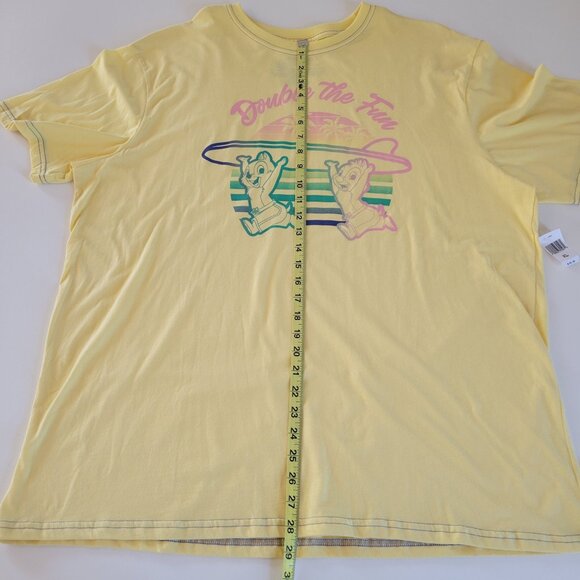 Chip And Dale Double The Fun Disney Parks Yellow Adult Tshirt XL NWT - Picture 8 of 9